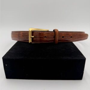 Brighton Brown Leather Belt with Gold Buckle